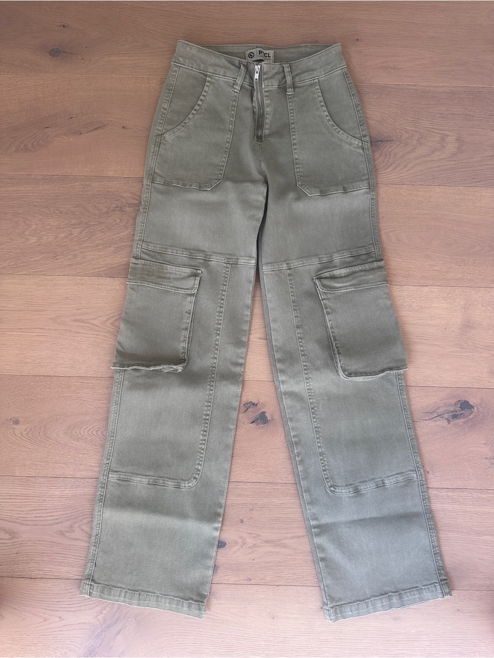 PTCL Ethical Clothing Olive Cargo Utility Wide Leg Pants Size 26